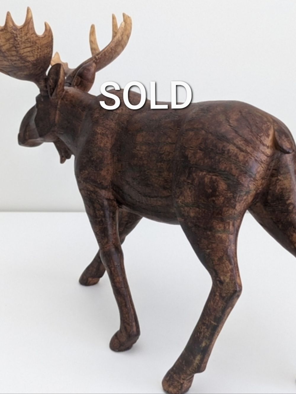Large Rustic MOOSE Sculpture Faux Wood Lake Mountain Lodge Alaska Norway Arctic